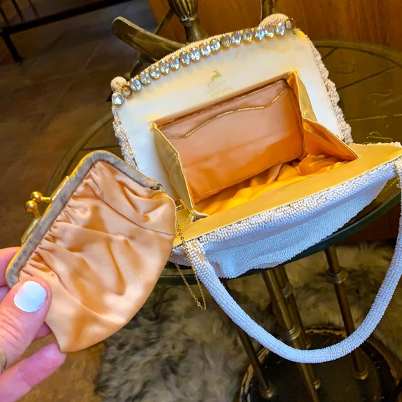 Rare Vintage Beaded Rhinestone Purse - Picture 9 of 14